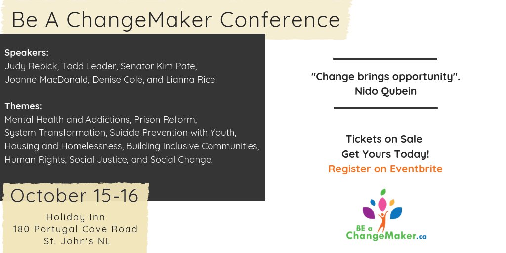<a href="/BChangeMaker/">Be A ChangeMaker</a> speakers will share their experiences on a variety of everyday life issues, and will share their ideas on how to improve the world through #change. You can be part of making this world a better place!  Purchase a ticket today and find out how!tinyurl.com/ChangeMakerCon…