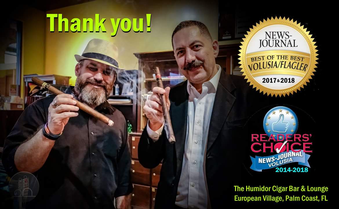 It's official: In addition to being voted #ReadersChoice five years in a row in #FlaglerCounty, we now received the honor of #BestOfTheBest second year in a row, beating all the cigar lounges in #VolusiaCounty. Thank you for your confidence and votes.