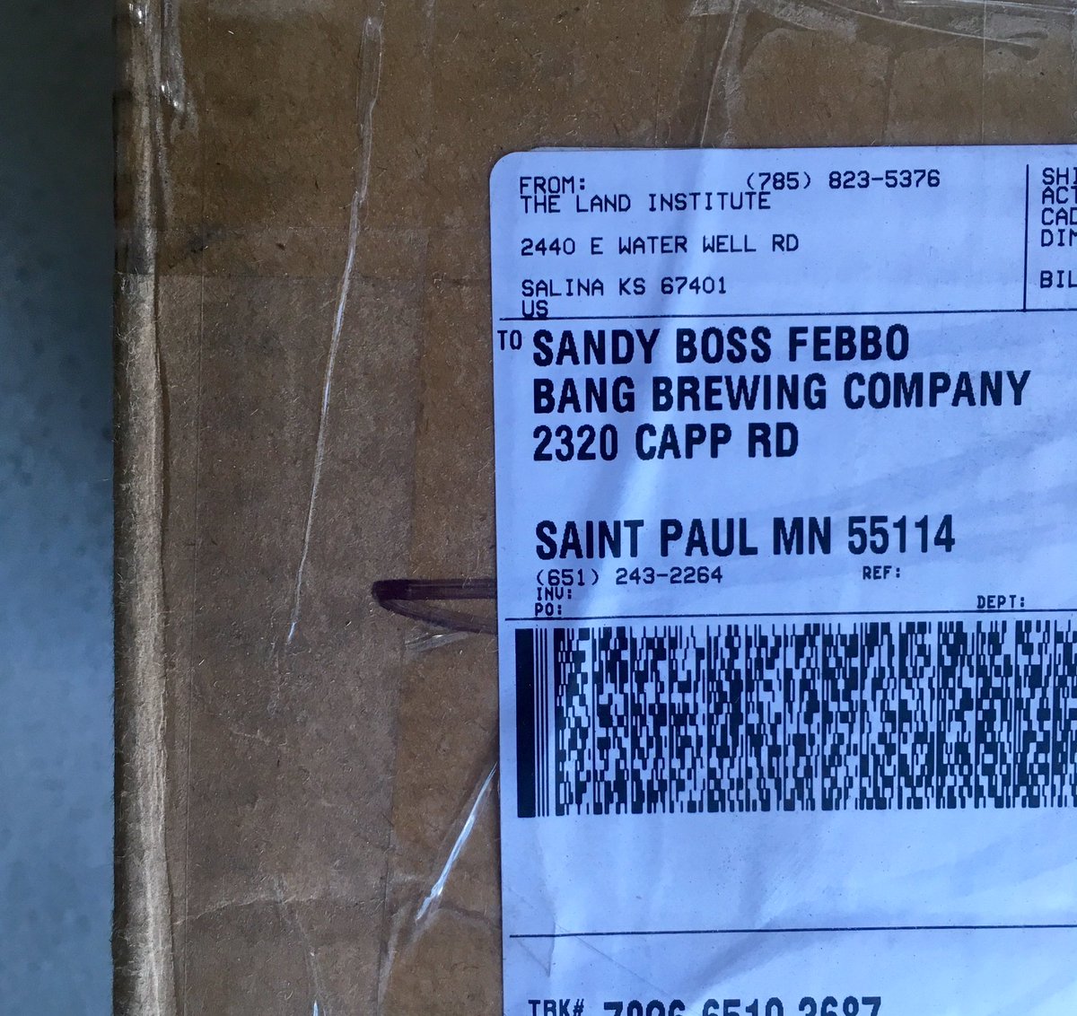 bangbrewing's tweet image. Special delivery! Our first grains from the 2018 organic Kernza harvest. We&apos;re brewing up some fun with @ALMAmpls and #bakersfieldflour