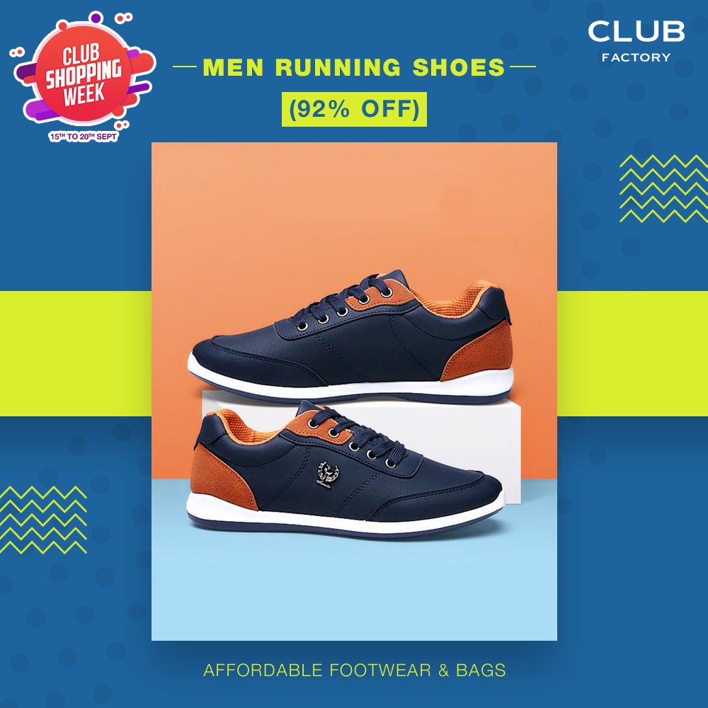 clubfactoryapp's tweet photo. March into a new pair of leisure sneakers and make your moves cooler and trendier. Last day to avail super discounts! #AffordableFootwearAndBags #ClubShoppingWeek

Order now- https://t.co/DNuMXN4vhb https://t.co/cILmDvRPh0