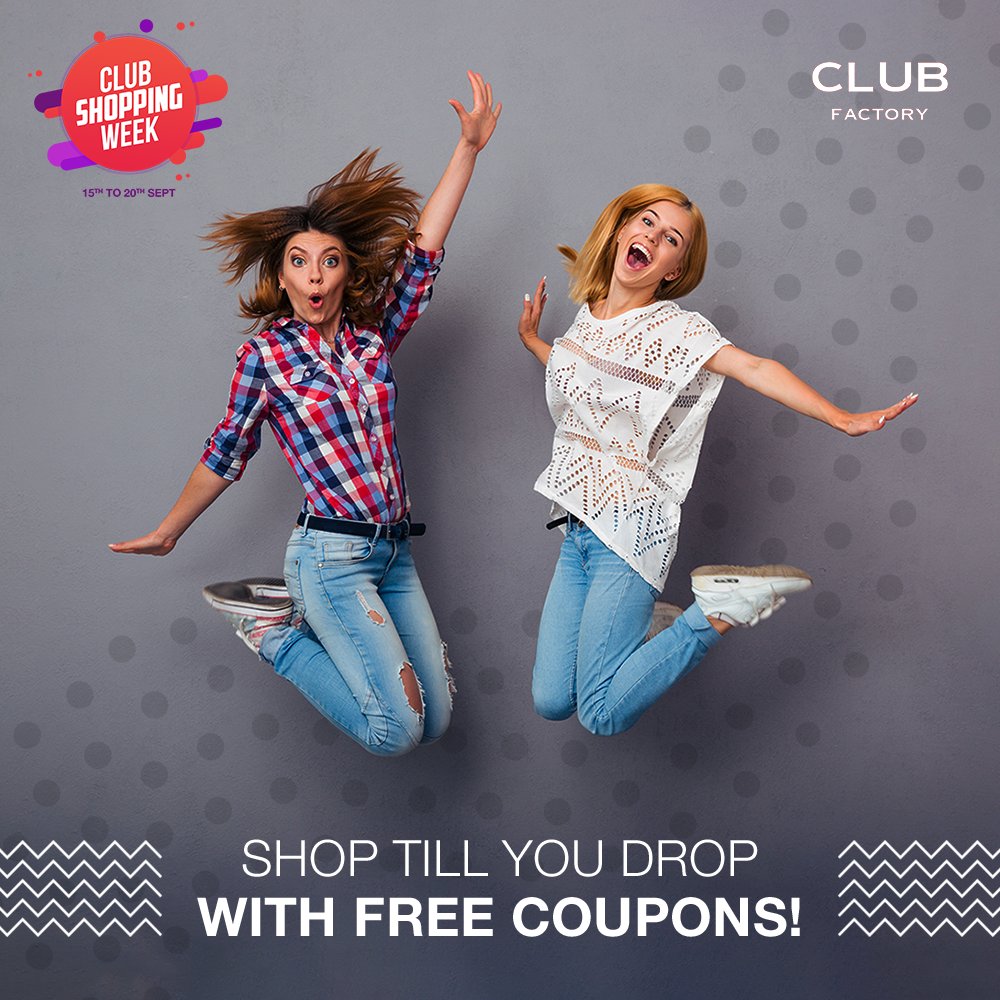clubfactoryapp's tweet photo. No more stopping with the shopping! 'Cuz we're treating you with free coupons. 
#AffordableFootwearAndBags #ClubShoppingWeek https://t.co/X735QMQyER