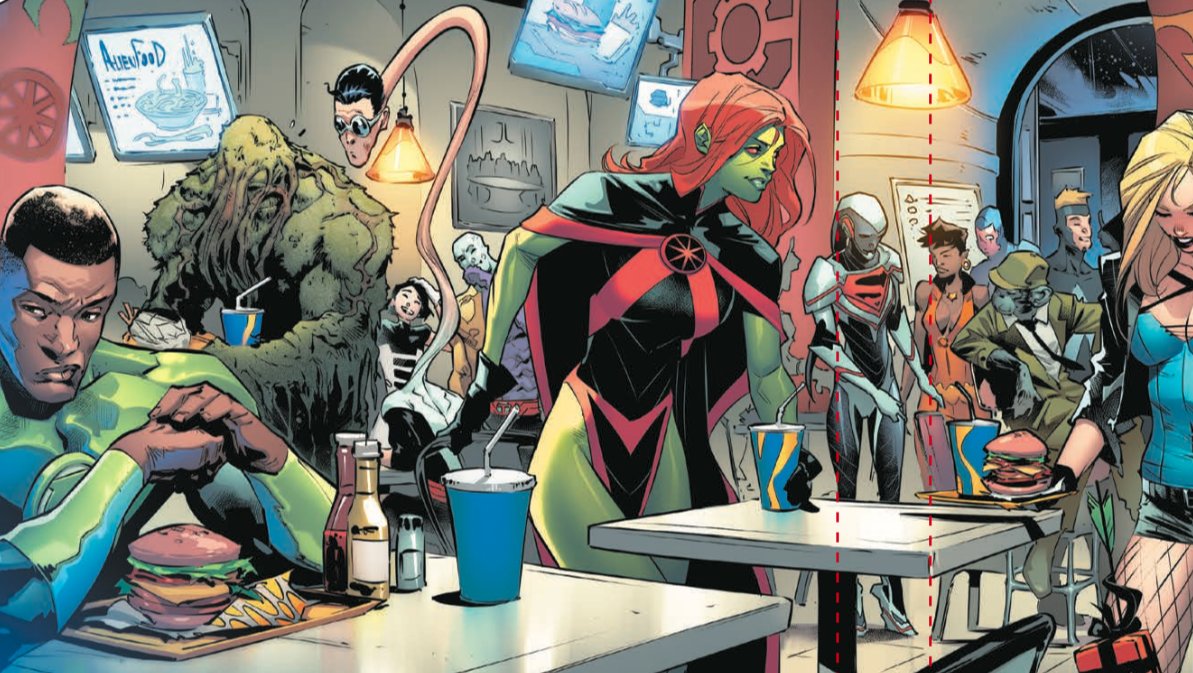 As a thank you... a tease from JUSTICE LEAGUE #9 - out in 2 weeks. 

Art by <a href="/JorgeJimenezArt/">Jorge Jiménez</a> <a href="/loquesunalex/">Alejandro Sánchez</a> out in 2 weeks.  #meanwhileatthehallofjustice