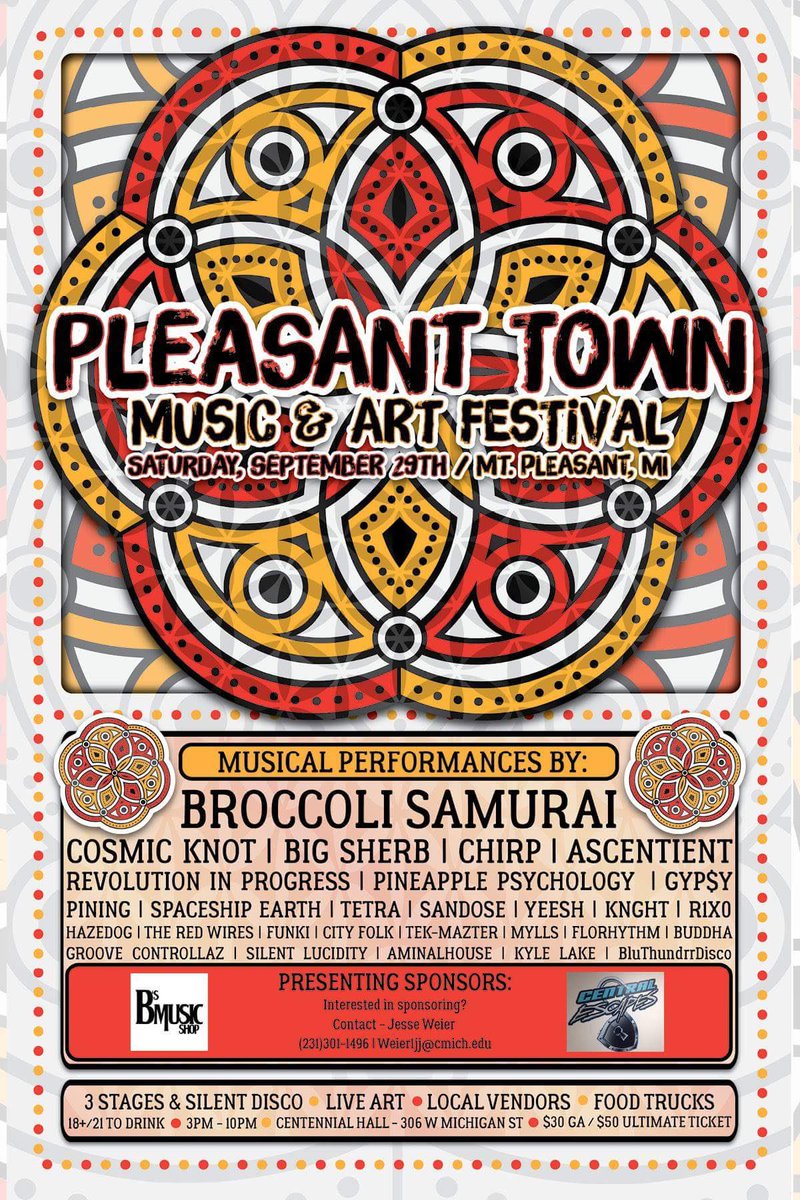 teeohhcmu's tweet photo. Awesome local music festival coming to @MtPleasantMI produced by some of my current and former students! Go check it out! @kindathebest @Jesse_Weier @CMUniversity @cmualumni https://t.co/0JwJElYgX0