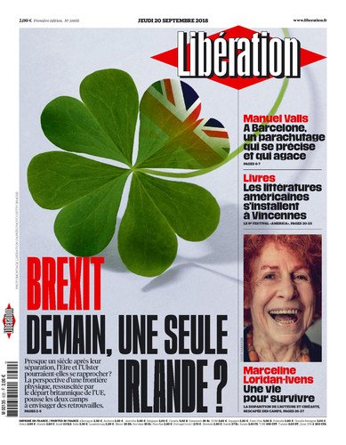 libe's tweet photo. A la une de «Libé» ce jeudi

Brexit : demain, une seule Irlande ?

https://t.co/QIMtivQYhL https://t.co/VNJWzT4tSy
