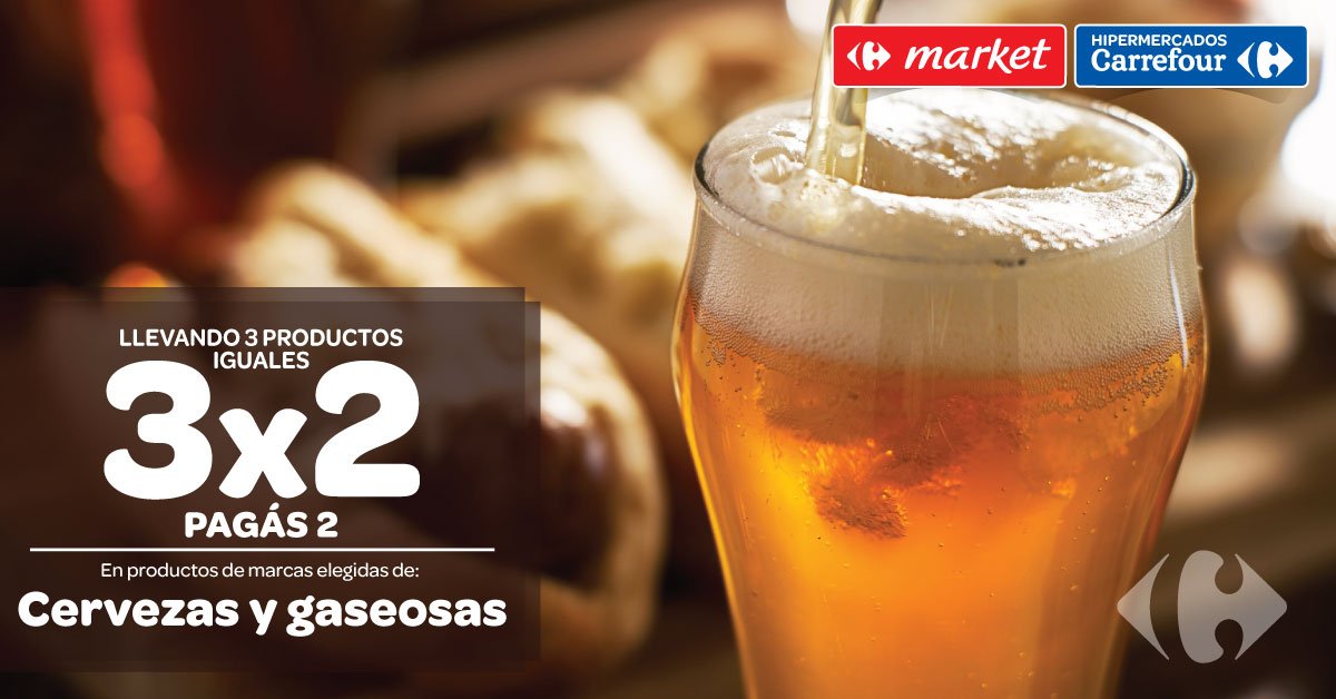 Carrefour Argentina on Twitter: "Tenemos receta para este fin de Disfrutá 3x2 en marcas elegidas de cervezas y gaseosas para festejar que llegó la primavera / Twitter