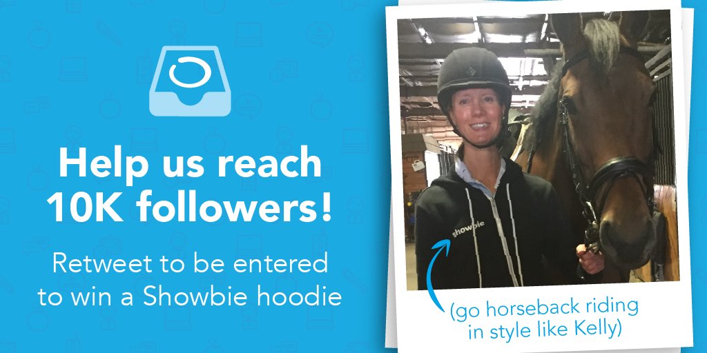 Showbie's tweet photo. Hold your horses! 🐴 Don't keep scrolling by - RT this to be entered to win a Showbie hoodie and help us reach 10K followers. 🤩 Look snazzy and stylish like Kelly! 😎 #Showbie10K #edtechchat #edtech #elearning #showbiechamps https://t.co/H1dOvK9nNG