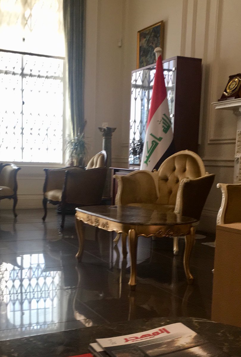 NatashaTurak's tweet photo. Great to sit down and talk with Iraq’s ambassador to the UK Dr. Salih Husain today at the Iraqi embassy, discussing everything from government formation to security, water, investment, Basra and the delicate balance that is foreign relations #Iraq @iqembassy_uk https://t.co/ap7KPDM3ir