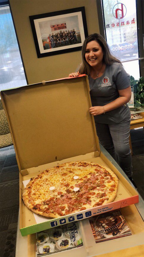 HansenOrtho's tweet photo. Yesterday was Irene's birthday, and we celebrated with one small, personal-size pizza. 

Happy birthday, Irene! https://t.co/V4ws9bvQ15