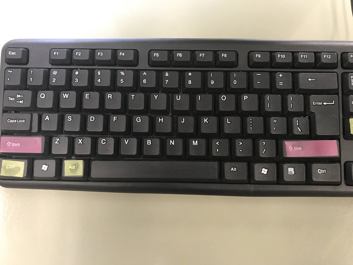 Modified keyboards #highlightertape #secondgrade