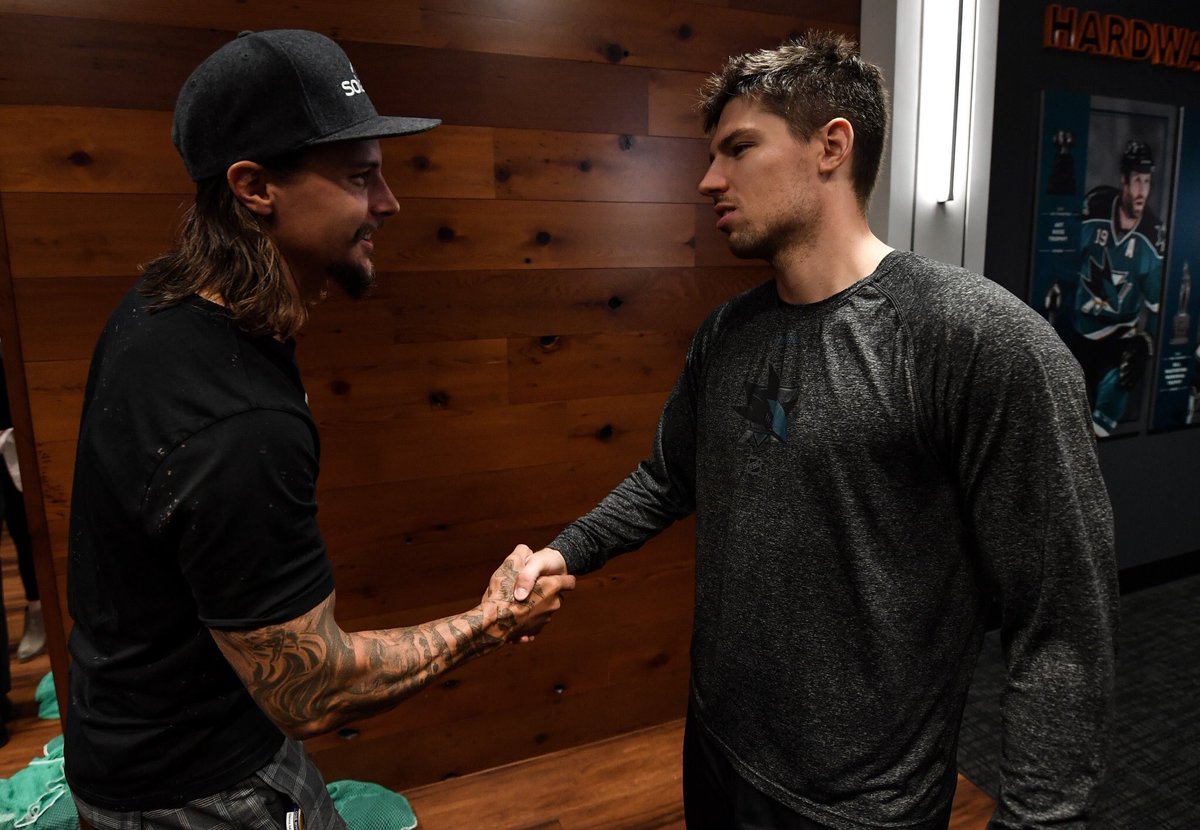 wyshynski's tweet photo. “Hi I’m Erik Karls—“
“Don’t touch my shit. If I’m not by my stall and my shit gets touched I’m going to know it, you understand?” https://t.co/OWHK96ebht
