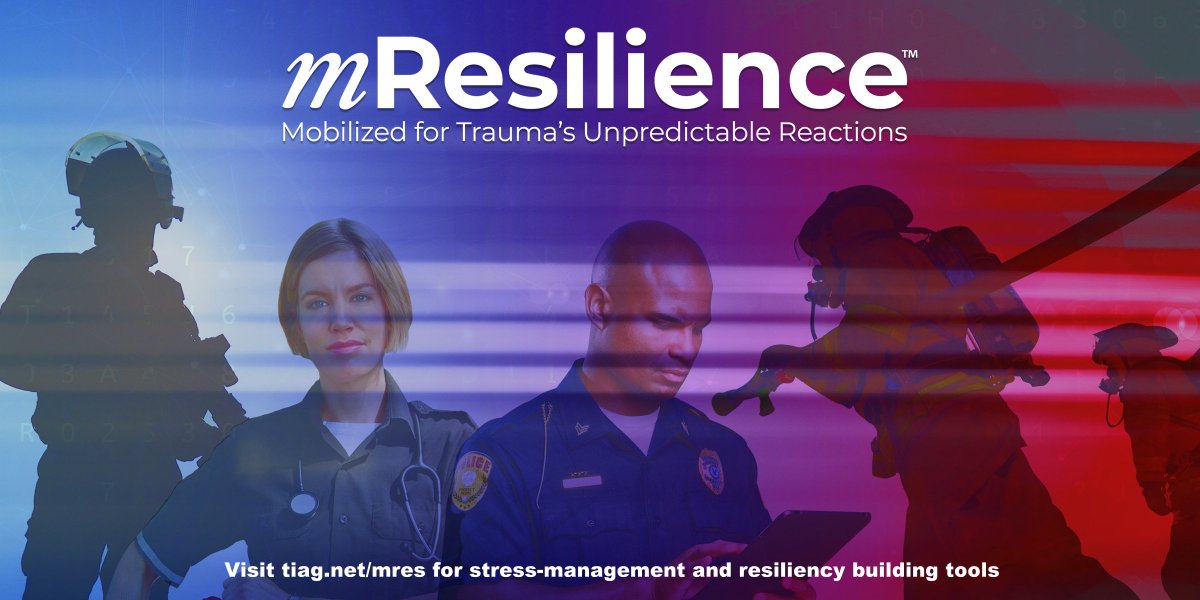 TIAGinc's tweet photo. #LawEnforcement & #FirstResponders experience job-related stress that negatively impacts their #resiliency & performance. Stop by Booth 703 at #COPSWEST18 to learn how @tiaginc's #mResilience #mobileapp & training program can help. https://t.co/PZGiW3kBTW #MHealthApps https://t.co/SVjx9b89TI