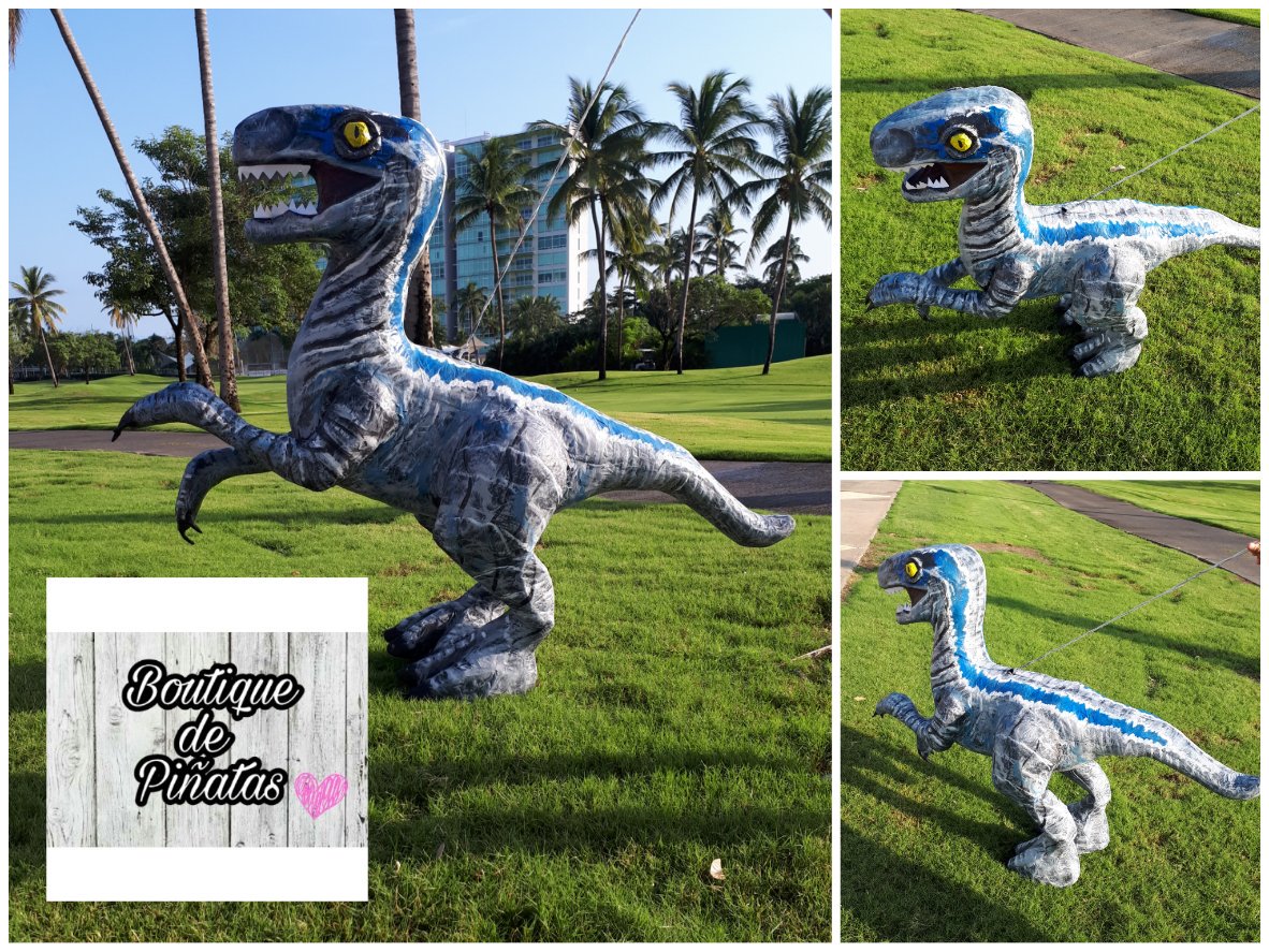 Piñata Dinosaurio Velociraptor Blue 80 Cm Jurassic World