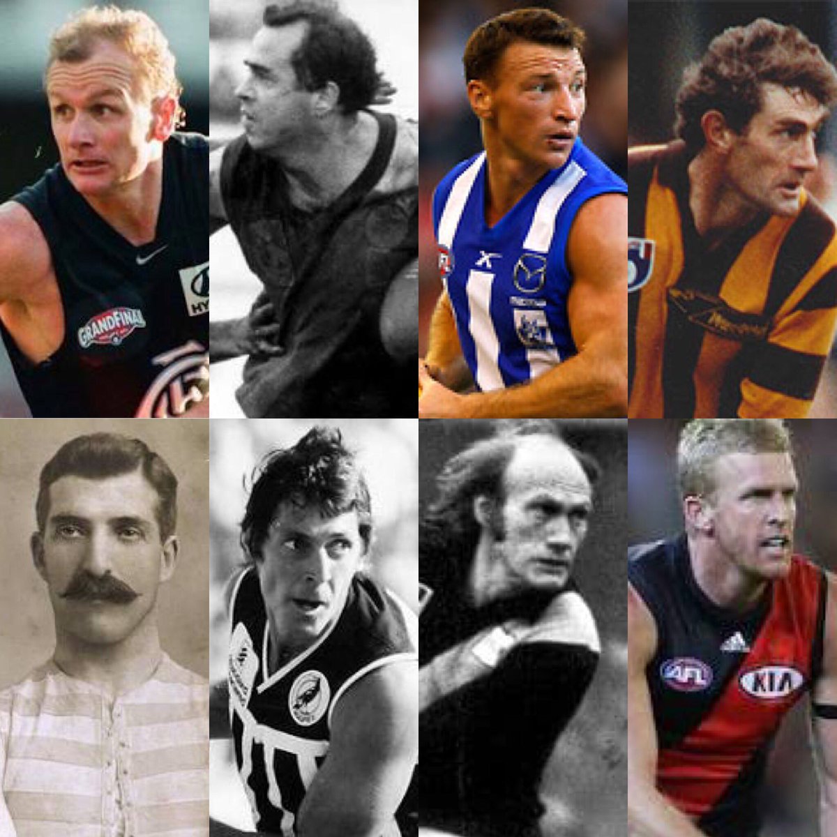 AusRulesRecords's tweet photo. Most games in State league era (1858–1989) &amp; AFL era (1990–present) combined:

473: Bradley (SANFL+VFL+AFL)
448: Carey (SANFL)
432: Harvey (AFL)
426: Tuck (VFL+AFL)
425: Christie (WAFL+VFA*)
416: Ebert (SANFL+VFL)
403: Bartlett (VFL)
400: Fletcher (AFL)

*pre 1897. https://t.co/Jc8apLGdTc