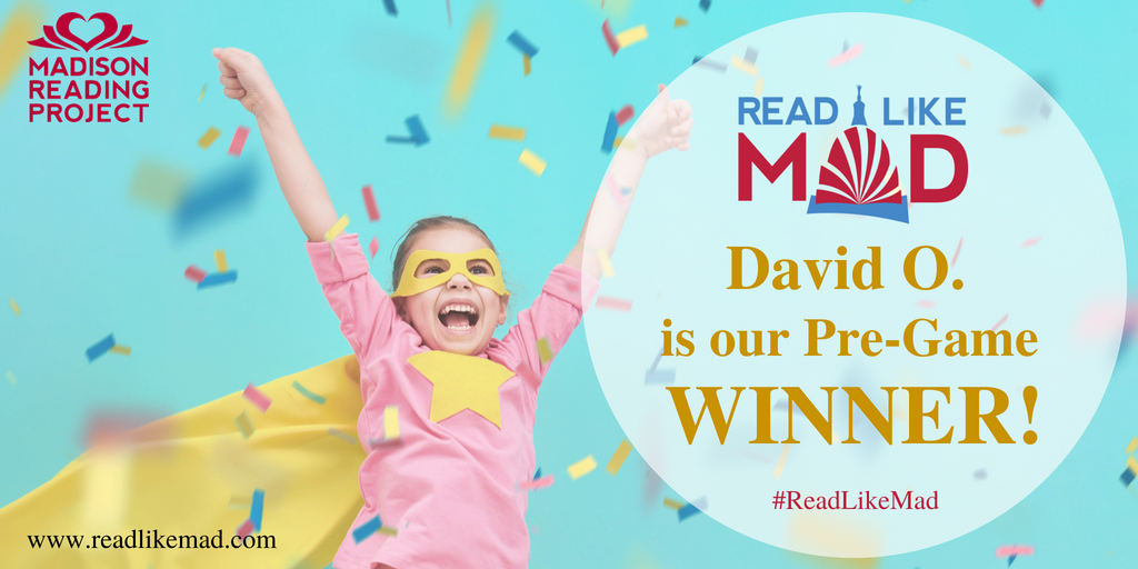 MadReadProject's tweet photo. Help us congratulate David O. on winning our pre-game prize, a $20 @MysterytomeT gift card. ๐๐
Read Like Mad logo designed by @PopDotAgency
#ReadLikeMad #Game #Prizes #Fundraiser #BooksForKids https://t.co/tbFd5Mrs50