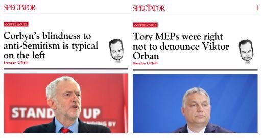 SocialistVoice's tweet image. Brendan O’Neill, of The Spectator, condemned Jeremy Corbyn and Labour over antisemitism - while defending Tory MEPs who recently voted in support of right-wing, antisemitic and racist Hungarian Prime Minister, Viktor Orbán, in the EU parliament

Unbelievable hypocrisy