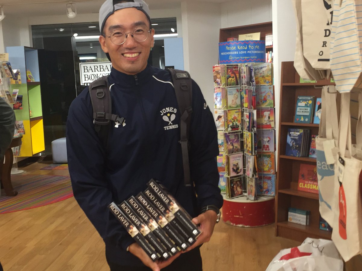 rodlaver's tweet image. Thanks for turning out to purchase my signed autobiography @Macys Chicago today, especially this young local tennis coach Daniel Lee who bought six copies for his students. Now that's a generous teacher!
