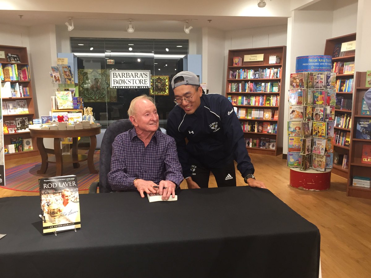 rodlaver's tweet image. Thanks for turning out to purchase my signed autobiography @Macys Chicago today, especially this young local tennis coach Daniel Lee who bought six copies for his students. Now that's a generous teacher!
