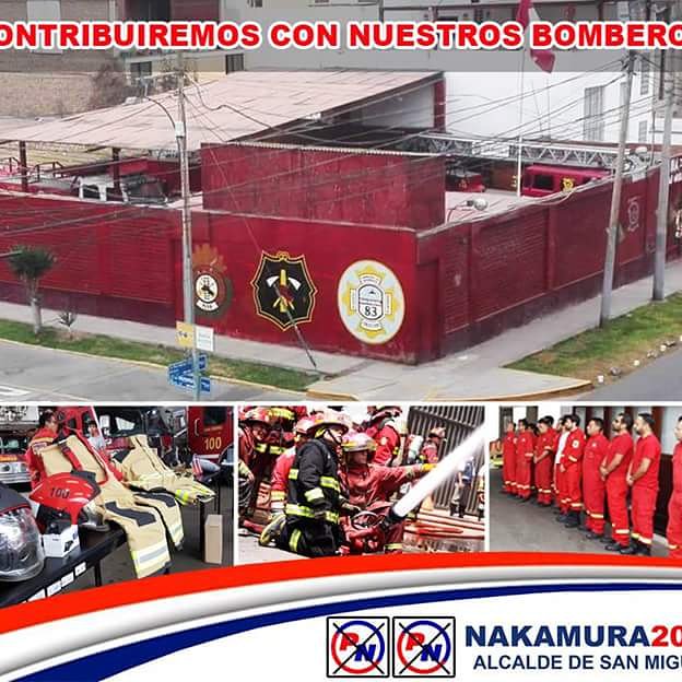 DiazNakamura's tweet photo. En nuestra gestión, cumpliremos con la ley, dándole a nuestros bomberos el lugar que se merecen; promoviendo su participación en el Presupuesto Participativo y Alianzas con la empresa privada al servicio de los San Miguelinos.
#NakamuraTUalcalde #SanMiguel #Vecino #ContigoenTodo https://t.co/ilmQlB3Qwf