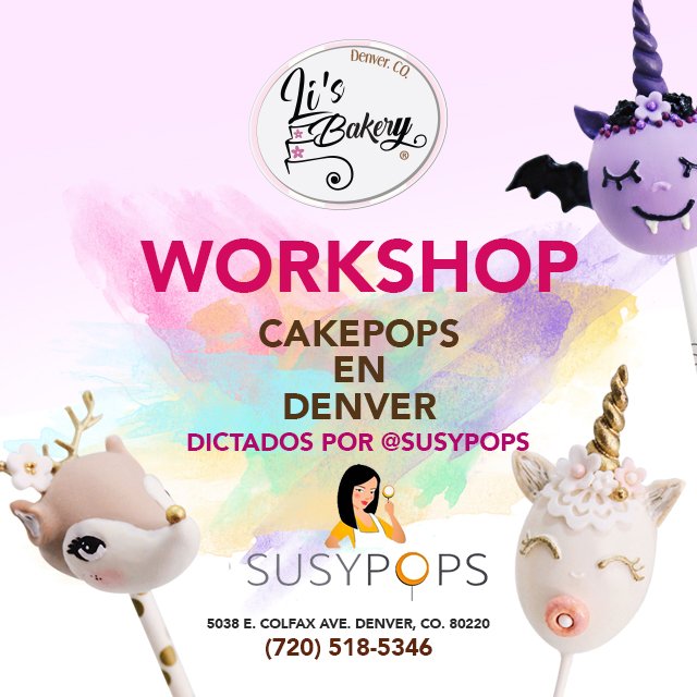 Faltan poquitos días para que comiencen los talleres de Cakepops en dictados por nuestra invitada SusyPops
NO TE LO PUEDES PERDER!!!
RESERVA YA + INFO: (720) 518-5346 
#denver #denvercolorado #denverfoodie #denverbakery #colorado #colfax #cakepops #cakepopsclass #susypops