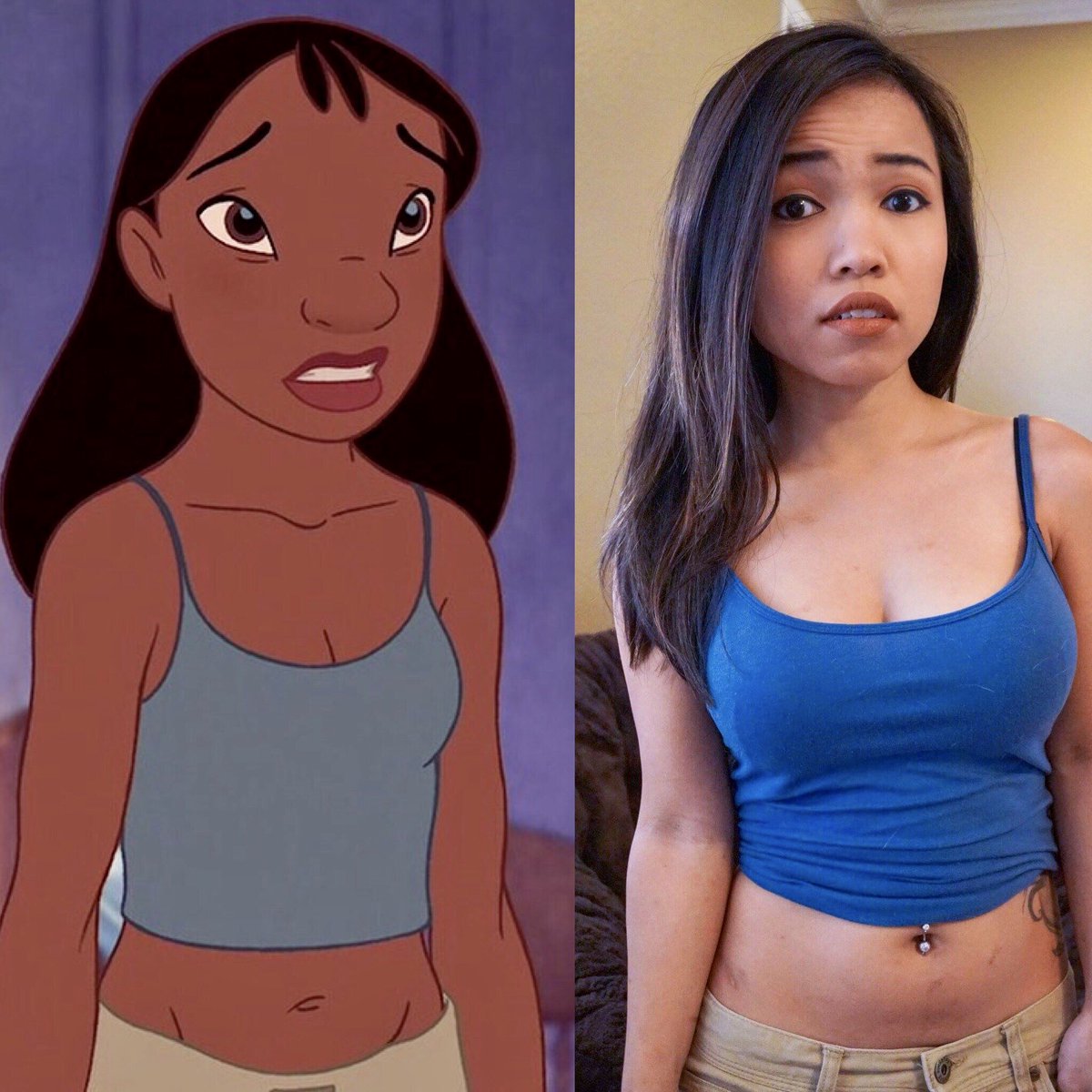 When I realized my outfit of the day looked like Nani from Lilo & Stitc...