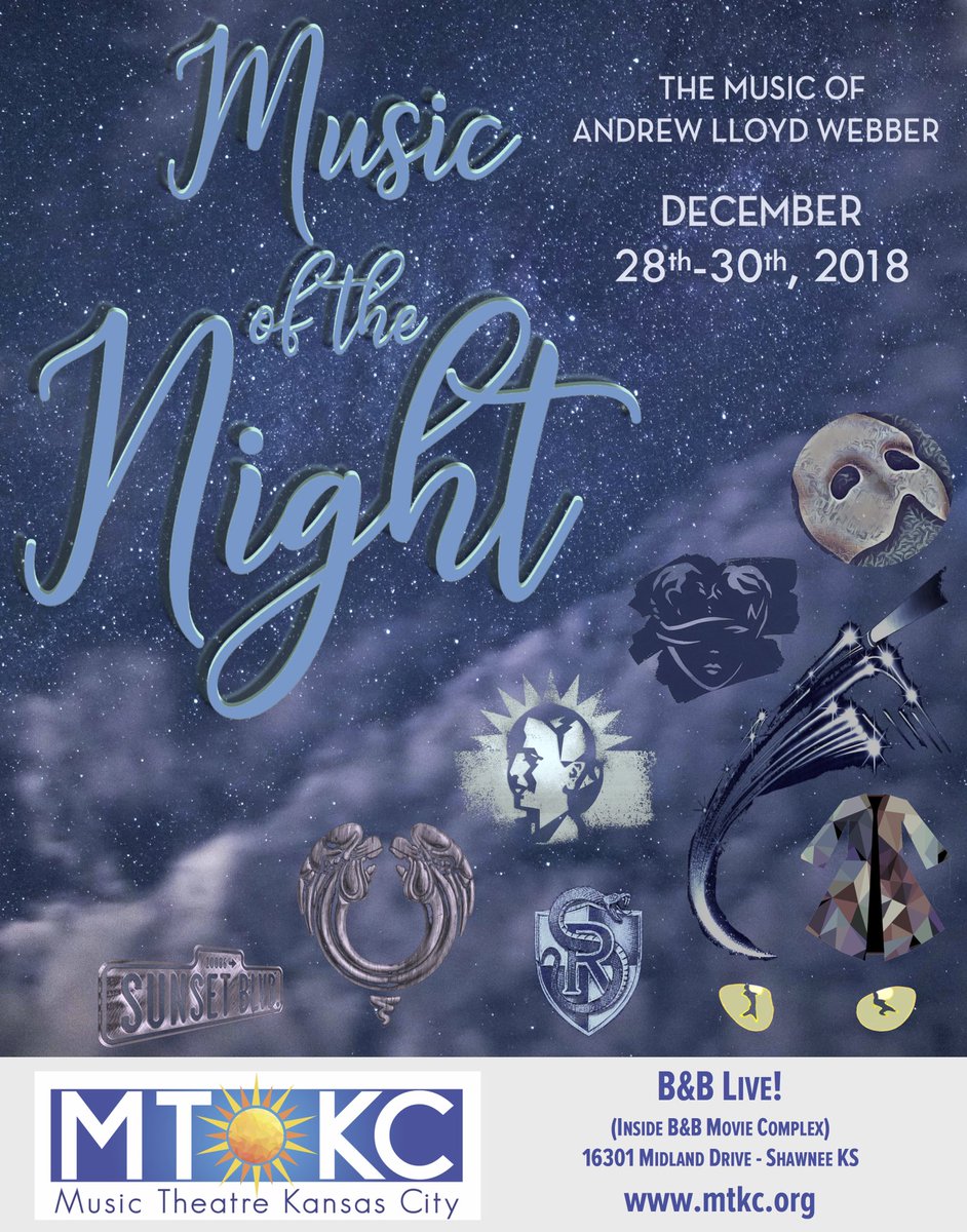 OFFICIAL ANNOUNCEMENT:

We are excited to produce another Roy Lightner / Julie Danielson / David Gomez full-scale revue this winter! 

Music of the Night: The Music of Andrew Lloyd Webber

Auditions will be Sunday, Oct 28th. Ages 8-18. Details coming soon.