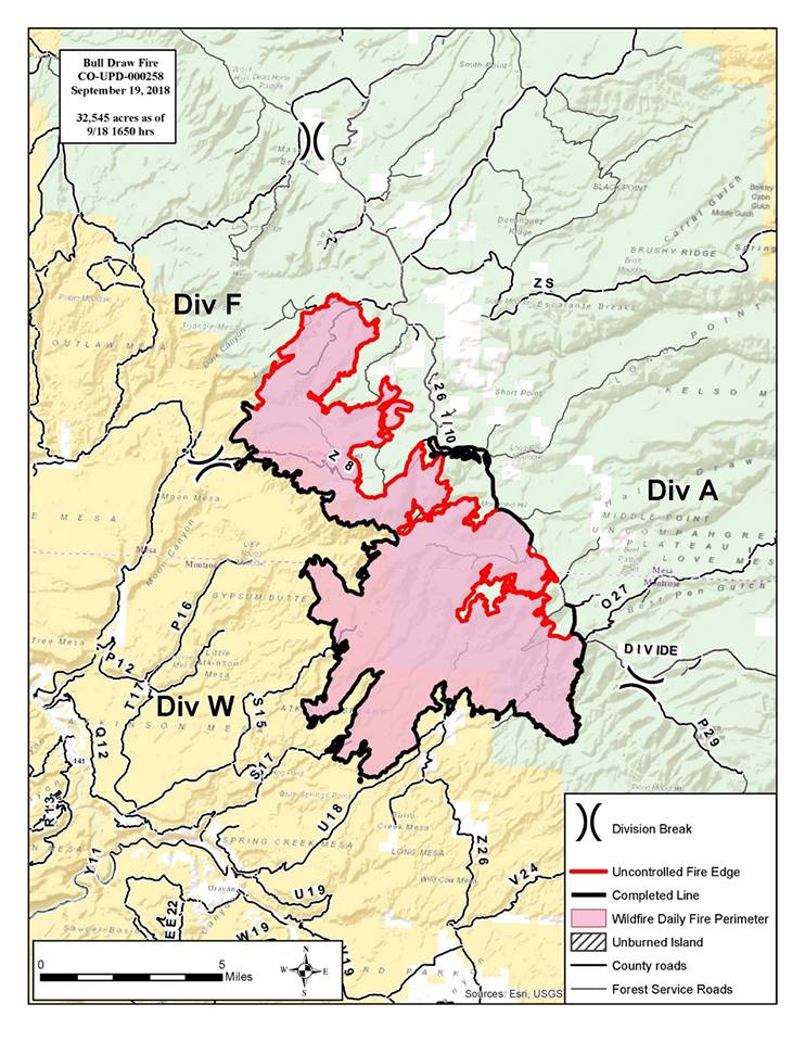 GMUG_NF's tweet photo. #BullDrawFire #Update - 32,545 acres; 60% Containment. More info please visit Inciweb: https://t.co/wpl9ItIR1n https://t.co/YF8PmQ8IbW