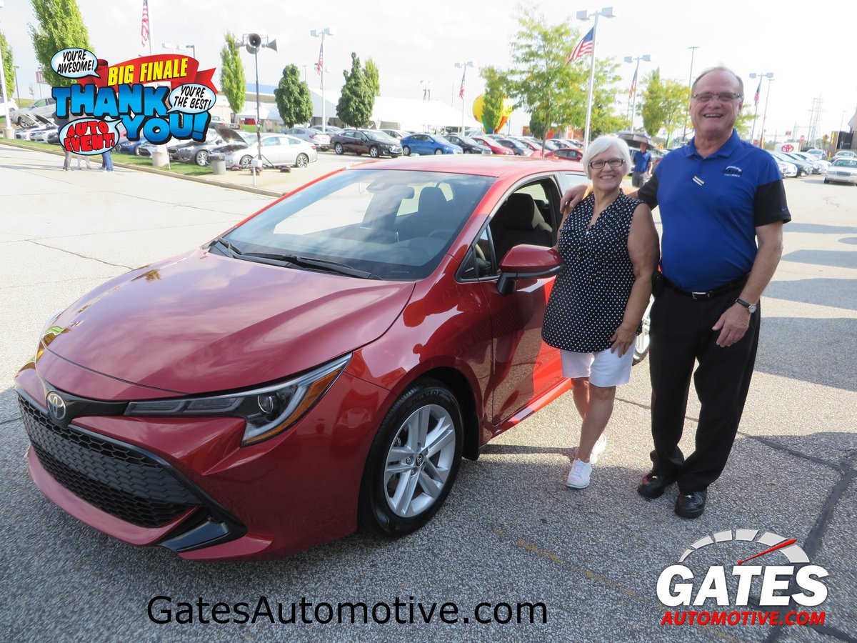 GatesChevy's tweet photo. Congrats to this nice lady on her new 2019 Toyota Corolla Hatchback from Jim Pogotis!! #ThankYouSale #GatesAutomotive #Mishawaka https://t.co/EMw37AXRjD