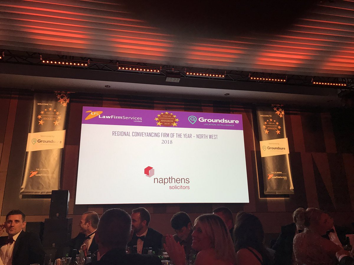 SarahBarnes111's tweet photo. We won Regional Conveyancing Firm of the year! #lfsconference #LFSawards https://t.co/CsLMCI8LJN