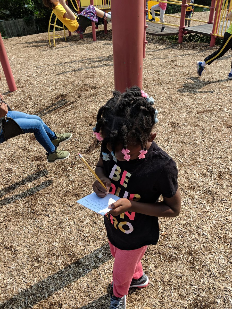 Our second grade writers are jotting down ideas in their Tiny Topics notepads...even at recess! #SyracuseLatin #scsdsuccess #lucycalkins