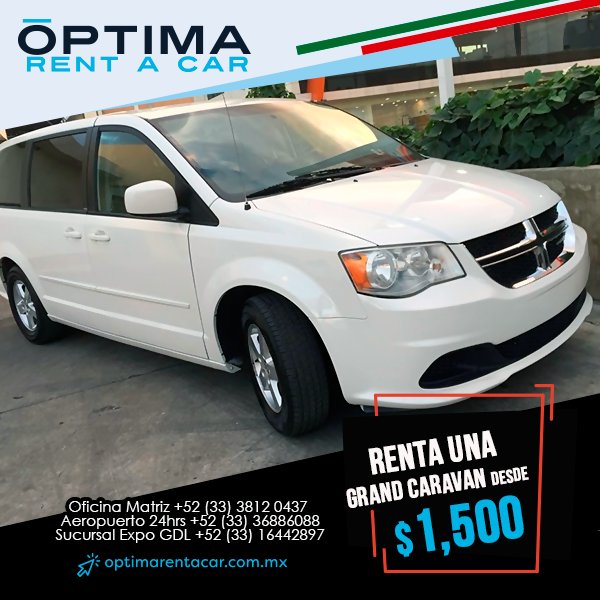 optimarentacar's tweet image. ¡Conoce los maravillosos paisajes de México con Óptima Rent A Car! 🚗
Renta una camioneta GRAND CARAVAN desde $1,500 pesos y viaja con toda tu familia. 😉

¡Llámanos! 
Oficina Matriz +52 (33) 3812 0437 
Aeropuerto 24hrs +52 (33) 36886088
 Expo GDL +52 (33) 16442897