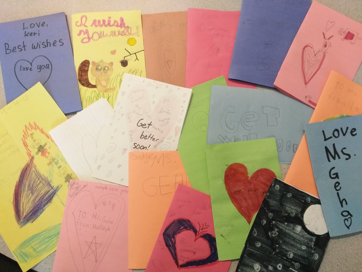MsFlowersLoves's tweet image. Today I was a sub for a cooperating teacher - team member. We used our writing time to write friendly letters in the form of get well cards...  I had to pry them away for recess!! 
#CREteach #Teachers