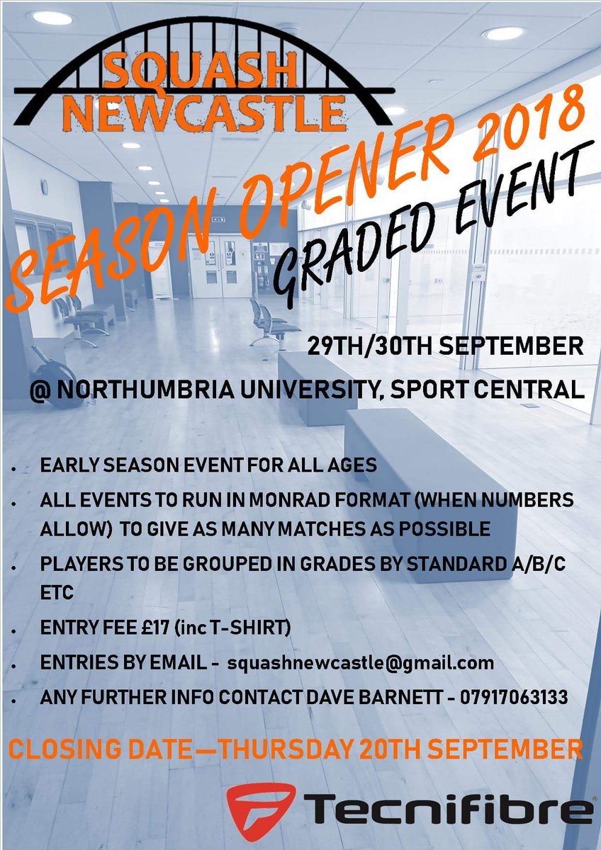 Just 1 day left to enter.......

<a href="/NbriaSquash/">Northumbria Squash</a> <a href="/TheNmbrlandClub/">The Northumberland Club</a> <a href="/Northern_Squash/">Northern Squash Club</a> <a href="/ELSQUASH/">Eldon Squash</a> <a href="/boldonsquash/">Boldon Squash</a> <a href="/HexhamSquash/">Hexham Squash Club</a> <a href="/tynemouthsquash/">Tynemouth Squash</a> <a href="/ConcordiaSquash/">Concordia Squash</a> @westoe