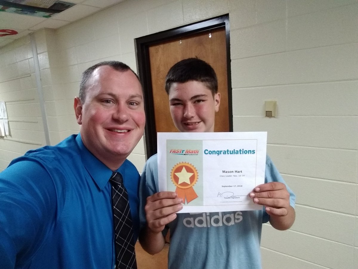 RichDameron's tweet photo. Congrats to Jake and Mason for being the top performers in their class on @Scholastic #FASTTMath this past week. Proud of these guys! #WeAreREED🎉 https://t.co/dZnt64C5J6
