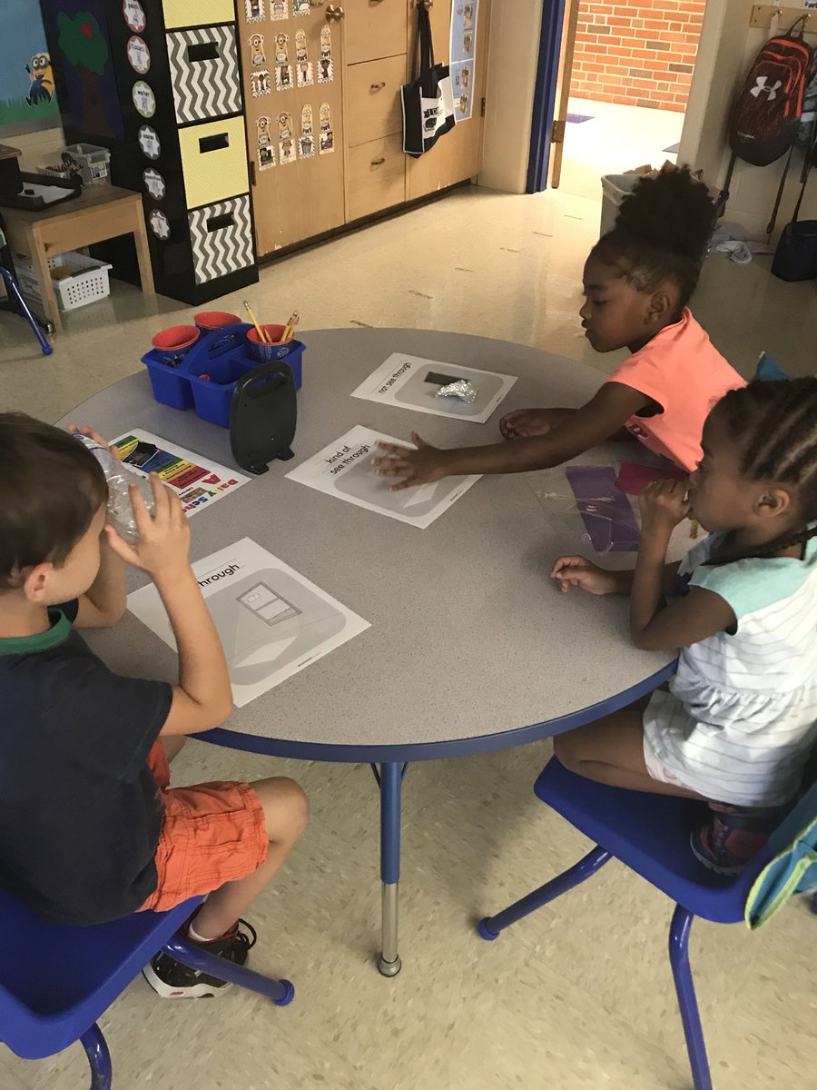 We sorted our science materials today into groups that were see through, kind of see through, and not see through!