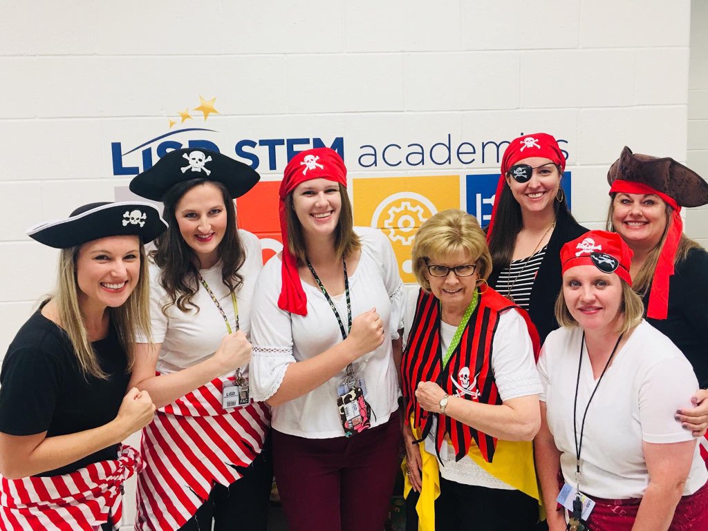 hastie1st's tweet photo. National Talk Like a Pirate Day! Love my team! @Donald_ES @peppymrsparker @sarah_chesworth @SDLittleMinds @librarian9969 @CaseyEscoto https://t.co/HRwcuChLb7