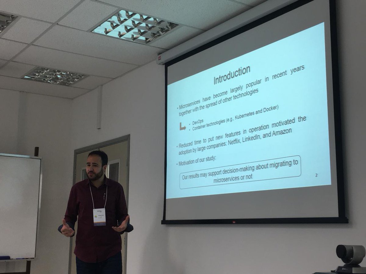 Presenting "Microservices in Practice: A Survey Study" at VEM'18 (<a href="/vemworkshop/">VEM Workshop</a>) with <a href="/viggiato/">Markos Viggiato</a>, <a href="/mtov/">Marco Tulio Valente</a>, <a href="/figueiredoe/">Eduardo Figueiredo</a>, and Henrique Rocha