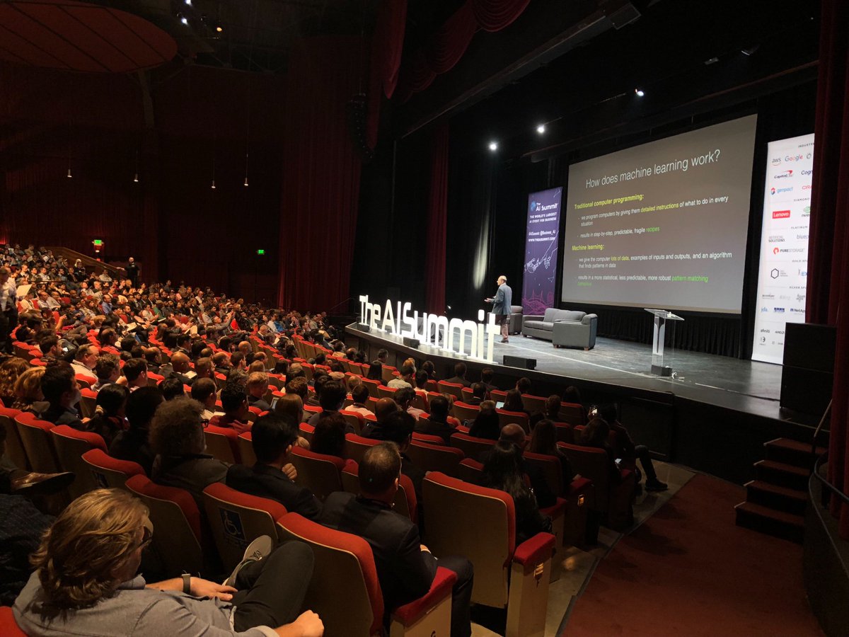 lcoldicott's tweet photo. #ai legend and chief scientist @uber prof zoubin gharamani keynotes on the frontiers of machine learning @Business_AI #AISummit https://t.co/FhPWZ3XPgS