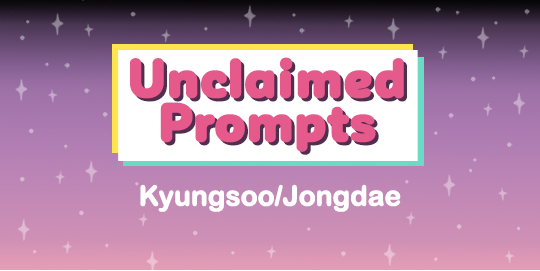 soo_tops's tweet photo. Last days of claiming!

Our participants are so hardworking they've finished a fic for this pairing before the first check-in 😮 but there are still 6 more chensoo prompts available if you'd like to join us ⬇️ https://t.co/Qy3xcKsSCV