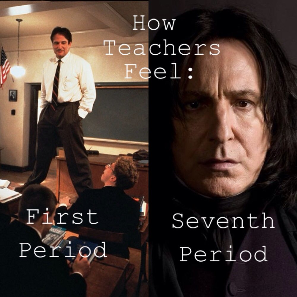 zteaches's tweet photo. How teachers feel throughout the day
#Robinwilliams #firstperiod #Snape #hp #WW https://t.co/5QLBwt3II1