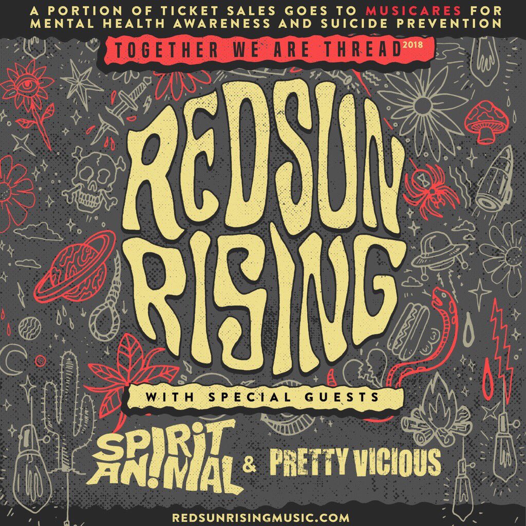redsunrising's tweet image. Proceeds from the tour support Mental Health Awareness and Suicide Prevention through Music Cares; a matter that affects the world today and has affected the members of this band. Full tour announcement tomorrow at 10am. And remember. 
Together #wearethread
