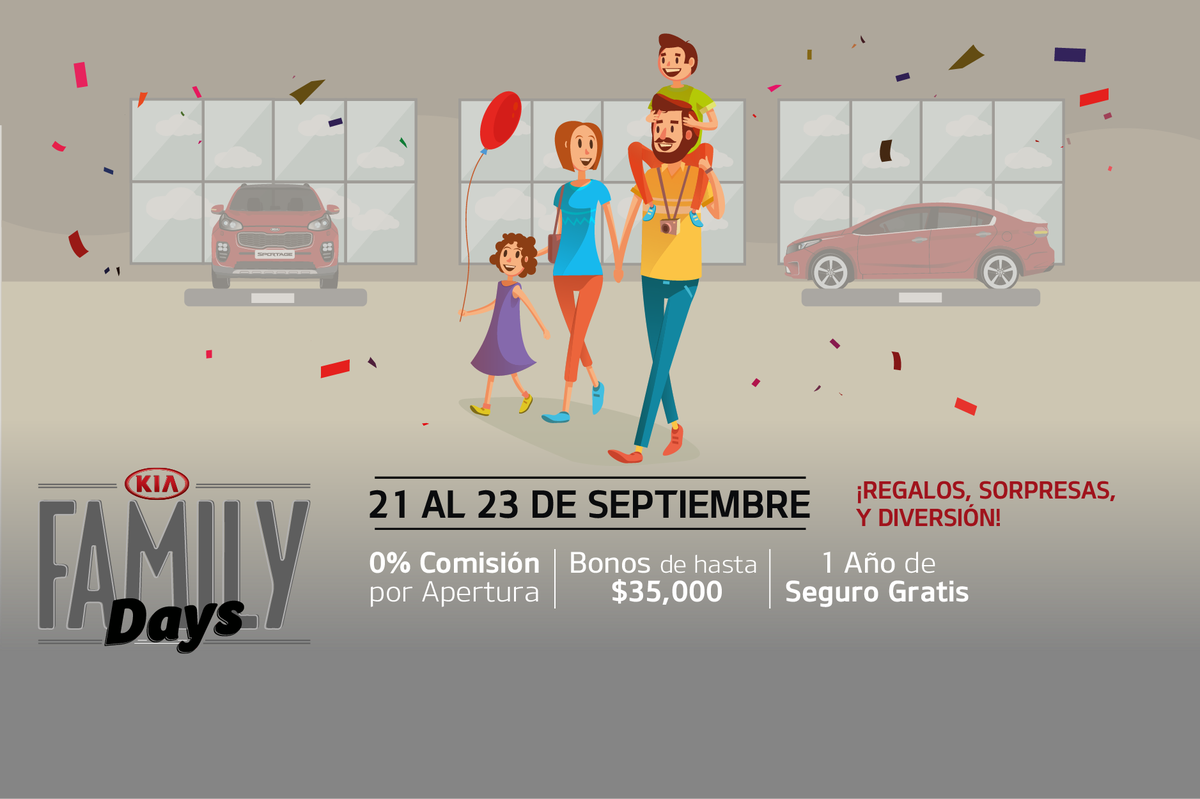 KiaTabasco's tweet photo. ¡Este fin de semana tenemos GRANDES PROMOCIONES🤩 
Te esperamos en nuestro Family Days del 21 al 23 de septiembre, para que disfrutes de muchas sorpresas con toda tu familia.😎 ¡No faltes!
 📍Blvd. Adolfo Ruiz Cortines # 2018 Colonia Atasta https://t.co/FF8X6G5xa0