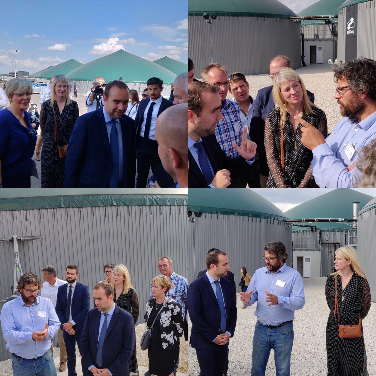 Avec <a href="/SebLecornu/">Sébastien Lecornu</a> secrétaire d’État auprès du Ministre de la Transition écologique et solidaire, et #ChristineGuillemy Maire de Chaumont et vice-présidente de la Région Grand Est, visite de l'installation de purification et d'injection Biomethane <a href="/AgrifylS/">Agrifyl's Energie</a> de Chaumont #HauteMarne