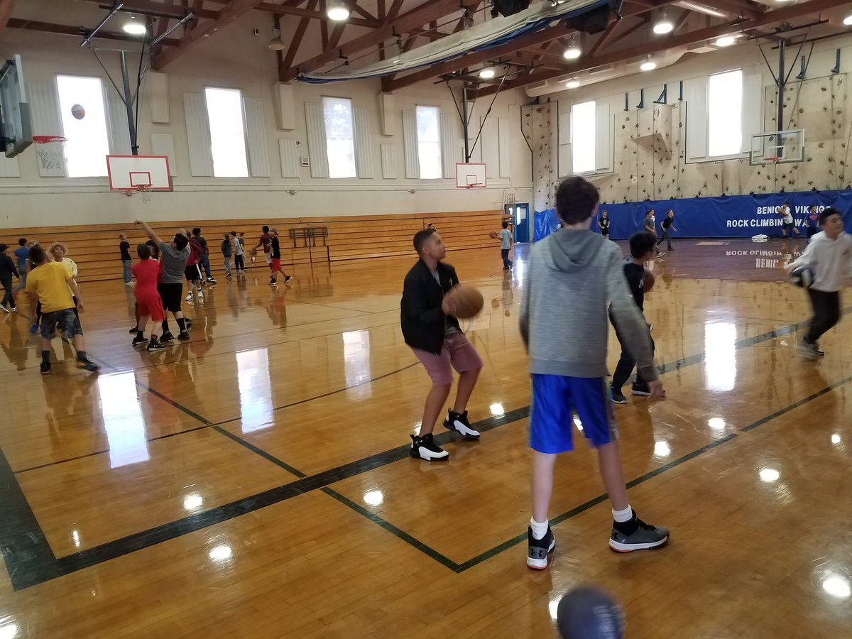 Students taking advantage of the gym during lunch, laughing and having fun #teambms <a href="/BUSDSup/">Chris Calabrese, Superintendent</a>