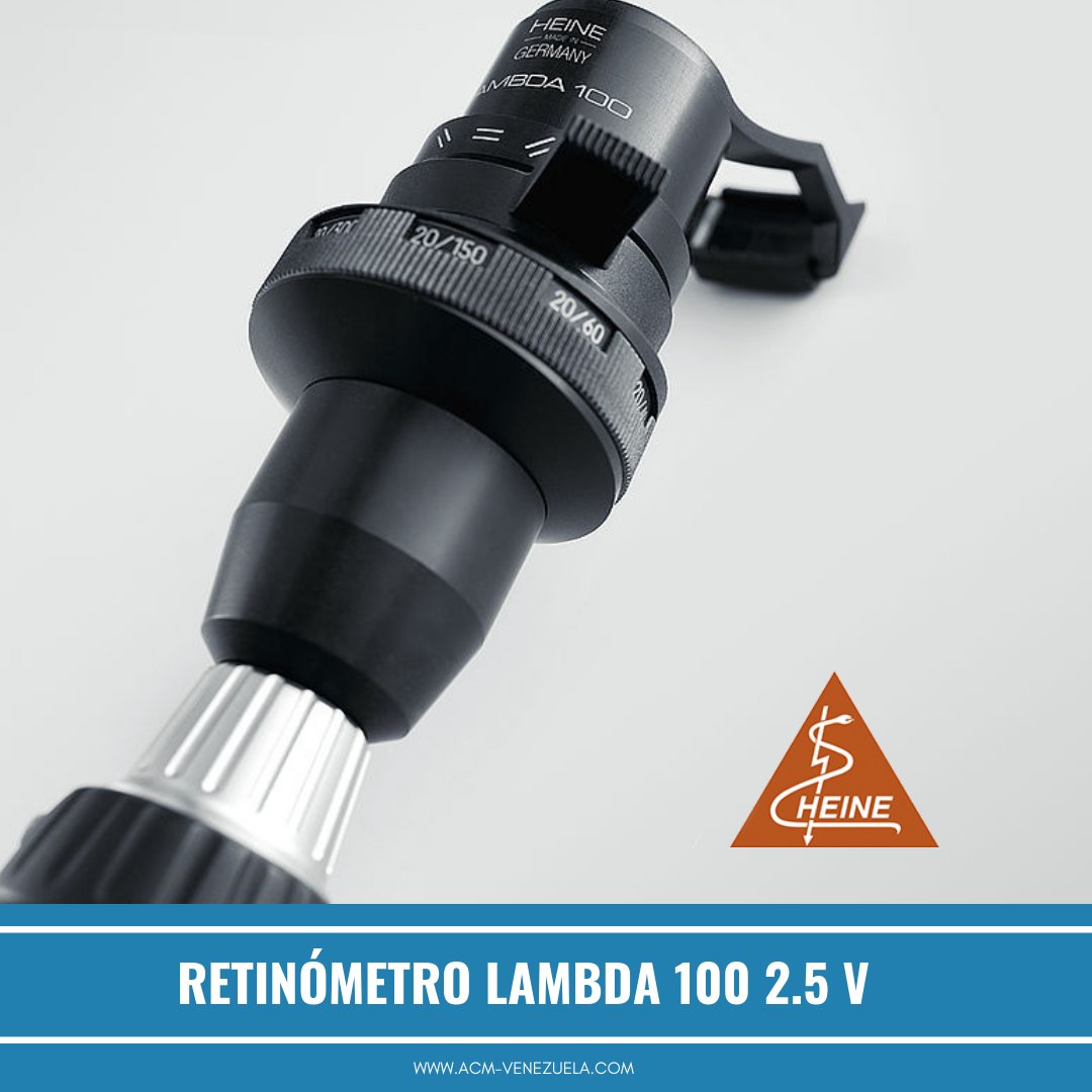 ACMVenezuela's tweet photo. El retinómetro #Lambda100 es el primer instrumento compacto para evaluar la agudeza visual potencial de pacientes con cataratas y otras opacidades @HEINEOpto https://t.co/aaU7myZ59I