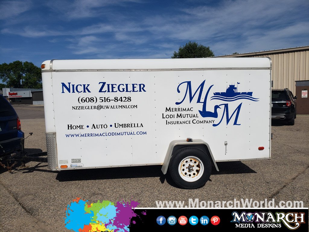 monarchmadison's tweet image. Big thanks to Nick Ziegler at Merrimac Lodi Mutual Insurance Company for giving us the opportunity to put some fresh vinyl graphics on your trailer! 🤗 👉Learn More: monarchworld.com/trailer-wraps-… #trailergraphics #monarchwrapstars #cutvinyl #vinylgraphics #mobileadvertising