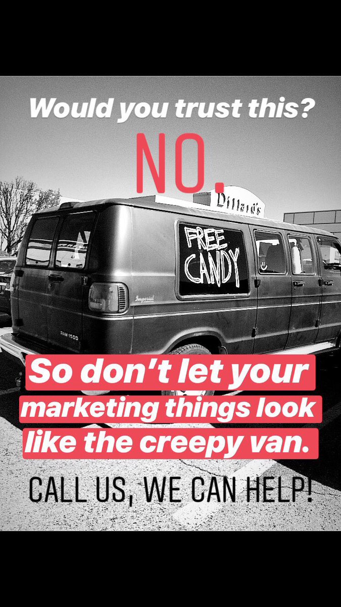 HeartWorkComms's tweet image. Don't let your marketing materials look like the creepy van - a bad logo, common flyers &amp;amp; posters, a website that is not mobile-friendly are going to scare your customers away. Contact us today and let us help you give your brand the facelift it deserves! heartworkcommunications.com