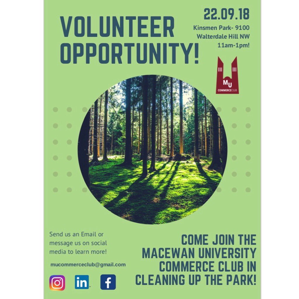 MUCommerceClub's tweet photo. Come volunteer with the Commerce Club this Saturday to help us clean up our community! This is a great opportunity to learn more about the club and a great resume booster! If you have any questions feel free to reach out! https://t.co/wDP2ZBqesF