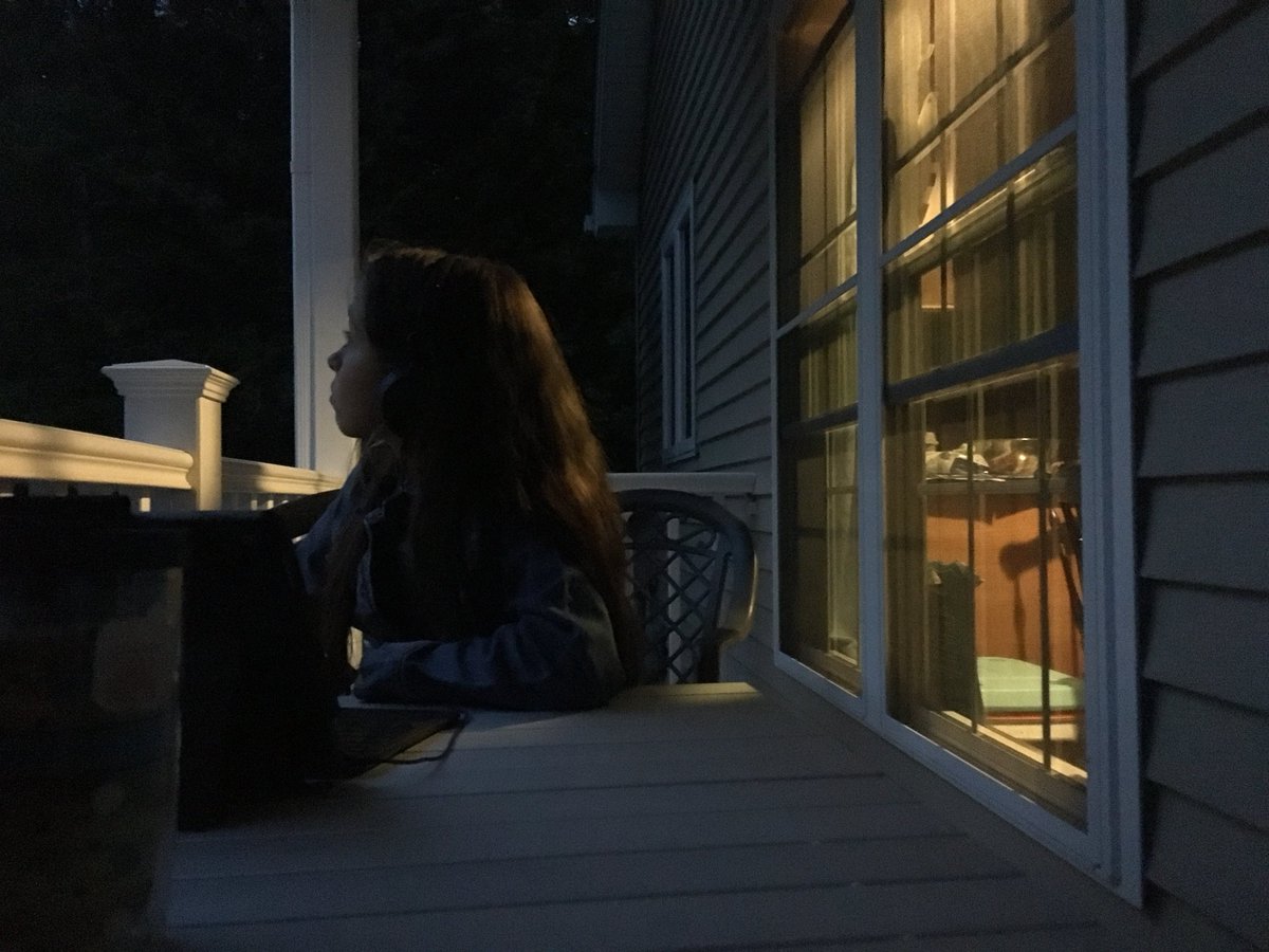 kokuaelli's tweet photo. Enjoying the night sky with my littlest. We’re watching a bat as the clouds roll in. #partchat https://t.co/uwoJkQRhgB