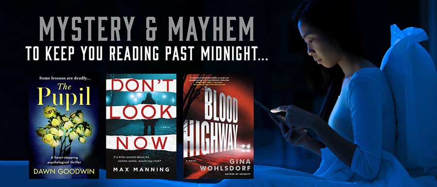 a woman reading her tablet in bed