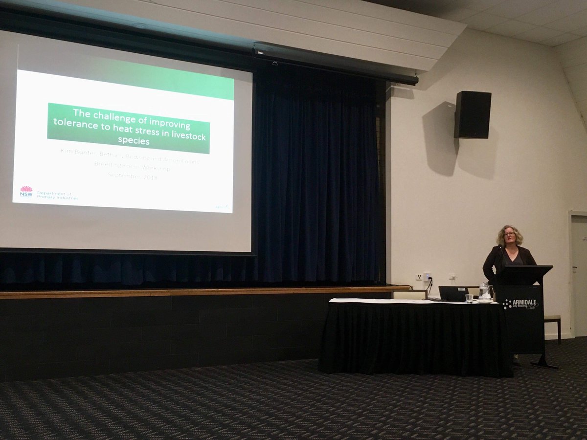 AGBU_GENE's tweet photo. @AGBU_GENE s own Kim Bunter kicks off day 2 of #BreedingFocus2018 discussing "The challenge of improving tolerance to heat stress in livestock species" #HeatsSress #Phenotypes #Performance #Welfare #Pigs https://t.co/yJUn7QYYfL